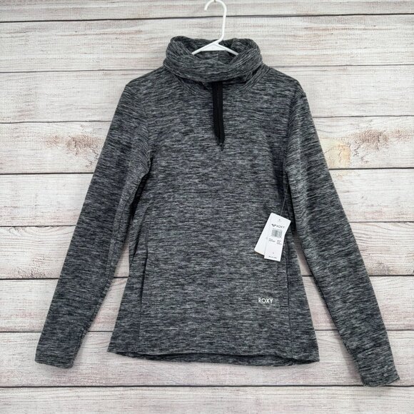 Roxy Snow Flakes Vibes Cowl Neck Fleece Jacket Women's Large Gray‎ NEW - Picture 1 of 13